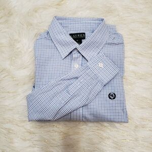 Lauren Ralph Lauren Blue White Plaid Button Down Top Boys Size 18